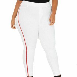 Hue 2X Red Racer Stripe Original Denim Leggings